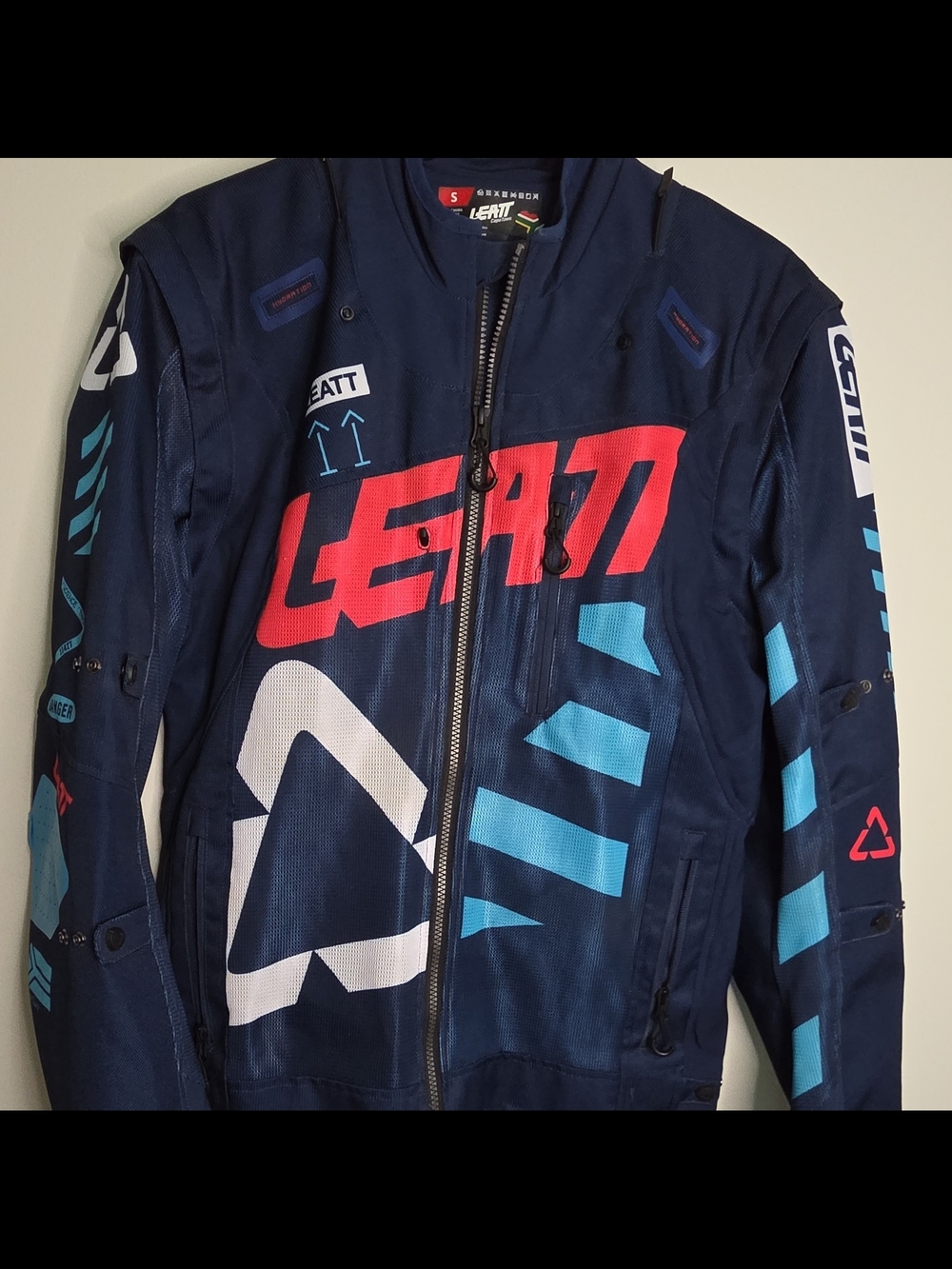 Leatt GPX 4.5 X-Flow Men's Navy Graphic Moto Jacket Water Resistant S